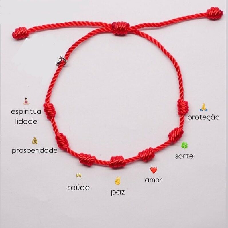 Pulseira 7 nós vermelha
