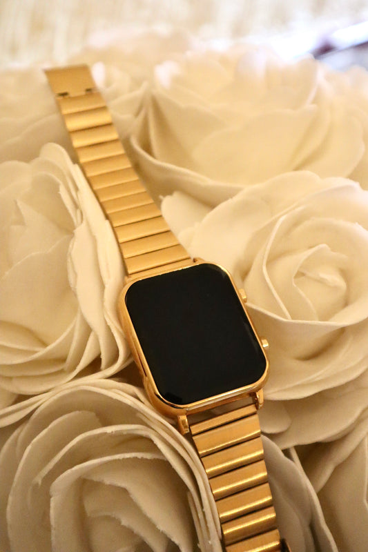 Relógio Digital Dourado Lux