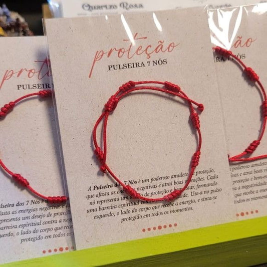Pulseira 7 nós vermelha