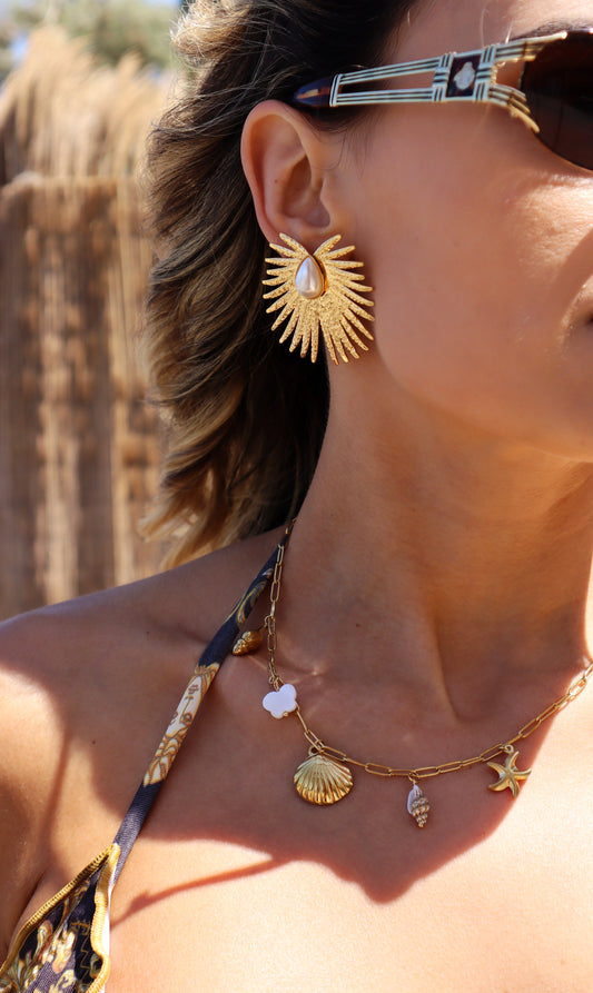 Golden Pearl Earrings